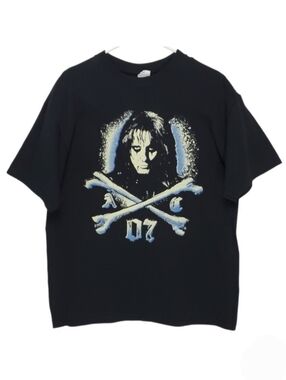 2483 * Alice Cooper 2007 Psycho Drama Tour Tee Black Size L Anvil Tag